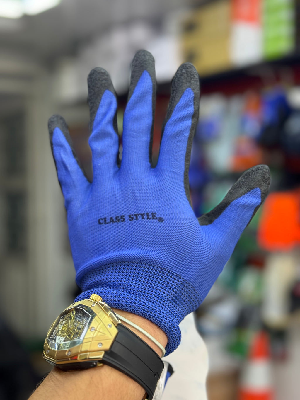 Guante corrugado palma en Nitrilo